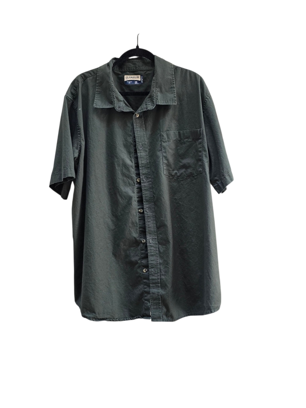 Magellan Outdoors Short-Sleeve Button-Down Shirt in Charcoal - Picture 7 of 8